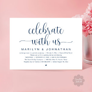 Celebrate with us, Wedding Elopement Dinner Party Invitation