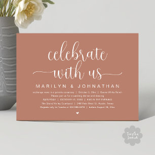 Celebrate with us, Wedding Elopement Dinner Party Invitation