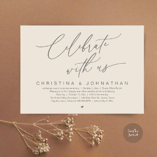 Celebrate With Us Wedding Elopement Dinner Party Invitation