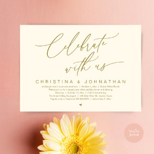 Celebrate With Us Wedding Elopement Dinner Party Invitation
