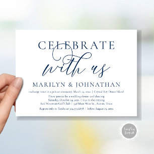 Celebrate with us, Wedding Elopement Dinner Party Invitation