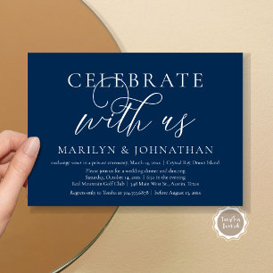 Celebrate with us, Wedding Elopement Dinner Party Invitation