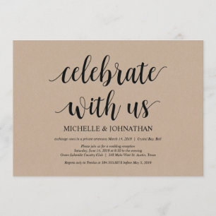 Celebrate with us Wedding Elopement Invites
