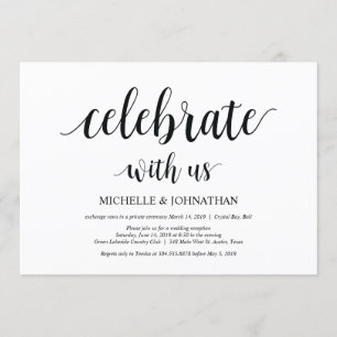 Celebrate with us, Wedding Elopement invites