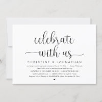 Celebrate with us, Wedding Elopement Party Invitat