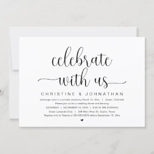 Celebrate with us, Wedding Elopement Party Invitat Invitation