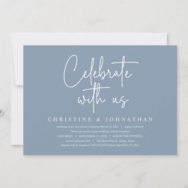 Celebrate with us, Wedding Elopement Party Invitation (Front)