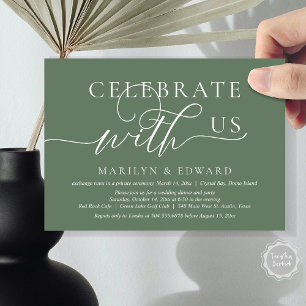 Celebrate with us, Wedding Elopement Party Invitation