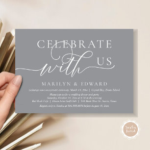 Celebrate with us, Wedding Elopement Party Invitation