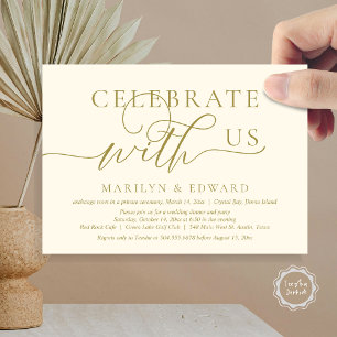 Celebrate with us, Wedding Elopement Party Invitation