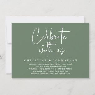 Celebrate with us, Wedding Elopement Party Invitation