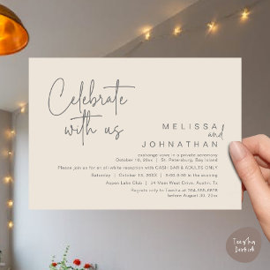 Celebrate with us, Wedding Reception Cash Bar Invitation