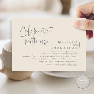 Celebrate with us, Wedding Reception Cash Bar Invitation