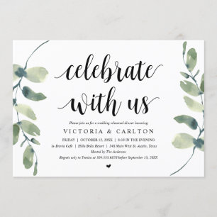 Celebrate with us, Wedding Rehearsal Dinner Invitation