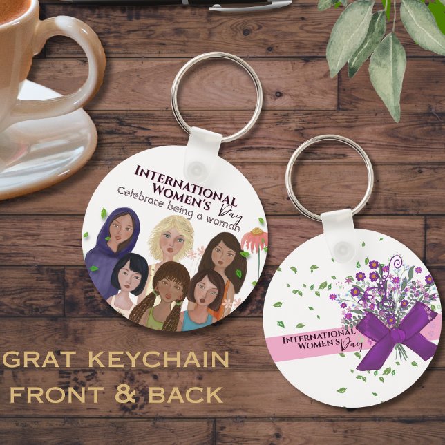 Celebrate Women's Day Portraits Key Ring (Celebrate Women's Day Portraits Keychain)