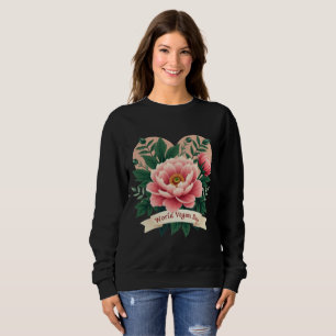 Celebrate World Vegan Day with Elegant Floral Art Sweatshirt