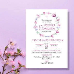 Celebrate your girl's First Holy Communion with th Invitation