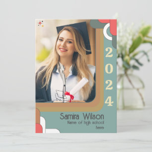 Celebrate Your Grad with a Retro Photo 2024  Invitation