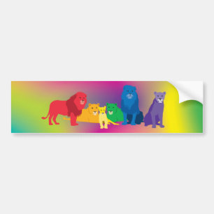 Celebrate Your Pride Rainbow Lion Pride Bumper Sticker