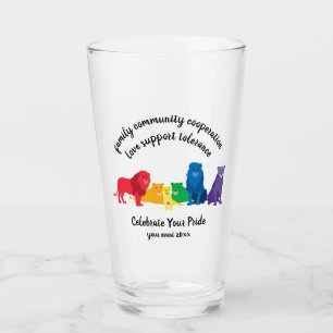 Celebrate Your Pride Rainbow Lion Pride Glass