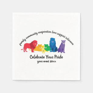 Celebrate Your Pride Rainbow Lion Pride Napkin