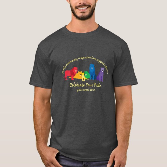 Celebrate Your Pride Rainbow Lion Pride T-Shirt (Front)