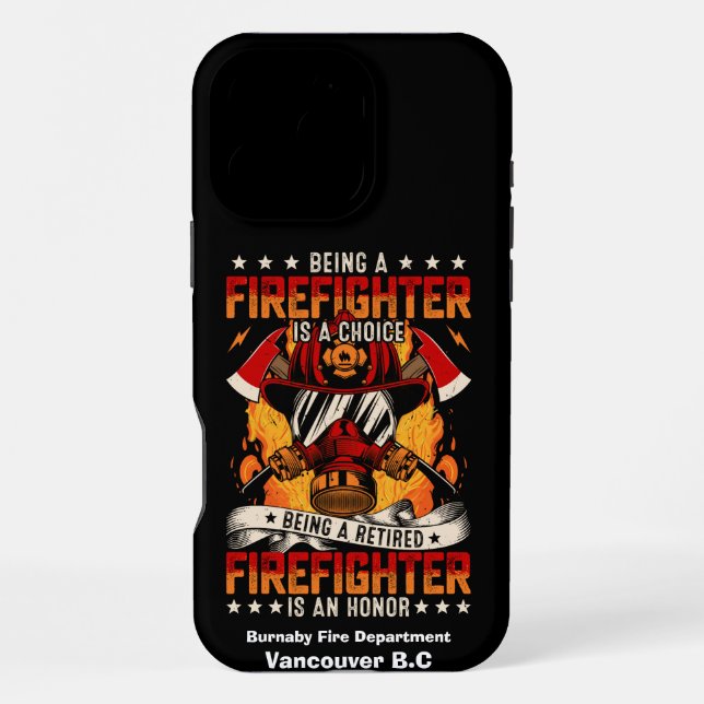Celebrates a devoted firefighter iPhone case (Back)