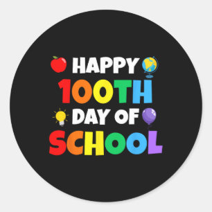 Celebrating 100 Days Of Learning Kids And Teachers Classic Round Sticker