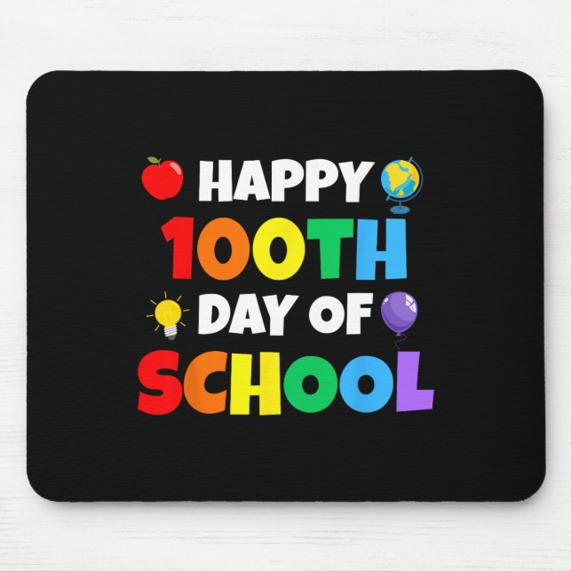 Celebrating 100 Days Of Learning Kids And Teachers Mouse Pad (Front)