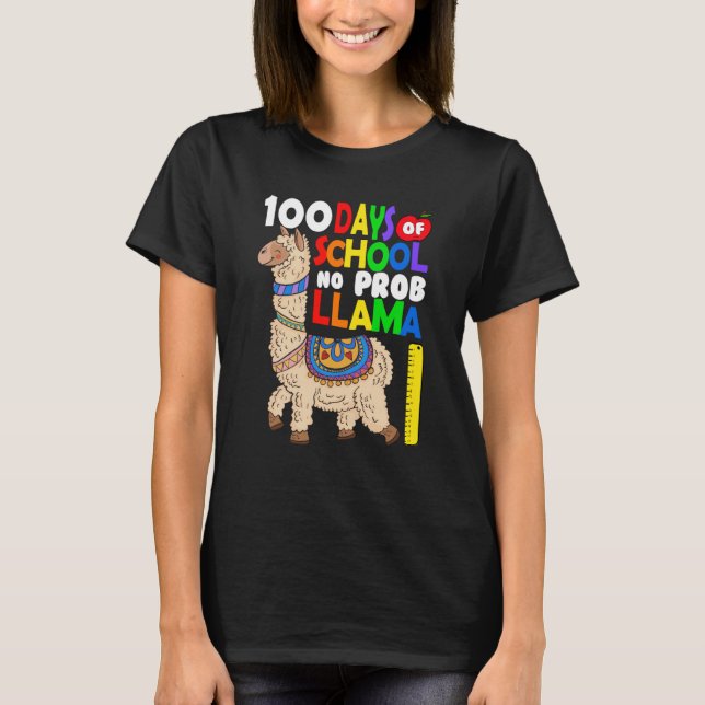 Celebrating 100 Days of School NoProb Llama Kids & T-Shirt (Front)