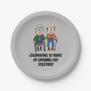Celebrating 10 Years Growing Old Paper Plate