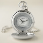 Celebrating 10th Wedding Anniversary  Pocket Watch<br><div class="desc">The Tenth Wedding Anniversary is a milestone in any relationship that deserves to be celebrated is a milestone in any relationship that deserves to be celebrated in style, and you can do that with this silver (or tin) tone design featuring the words "10th Wedding Anniversary" in the round and space...</div>