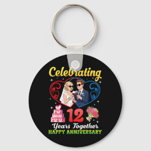 Celebrating 14 Years Together Happy Anniversary Key Ring