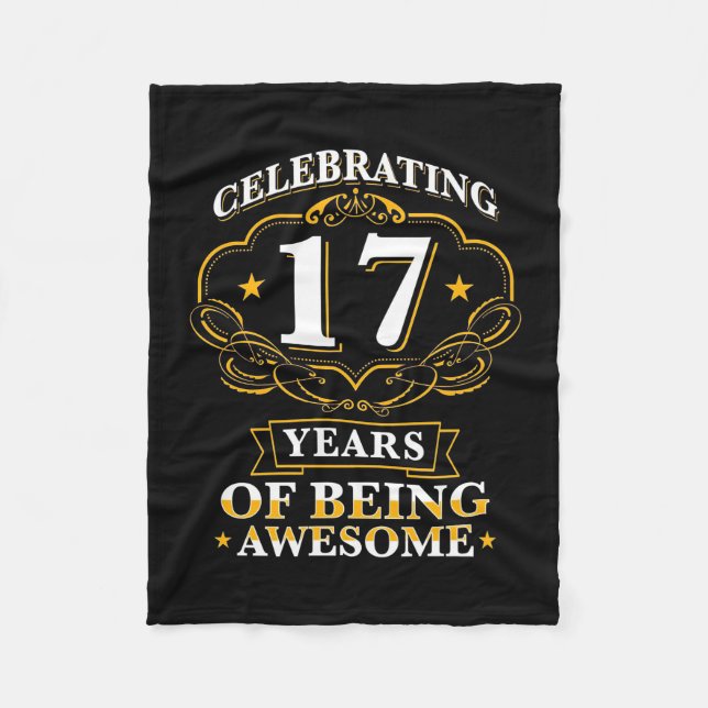 Celebrating 17 Years Of Being Awesome Fleece Blanket (Front)