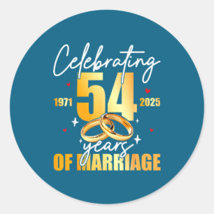 Celebrating 1971 54th 54 Marriage Classic Round Sticker