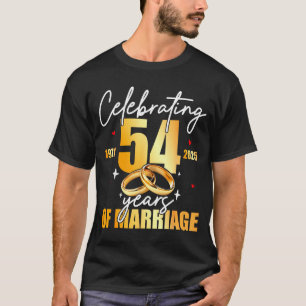 Celebrating 1971 54th 54 Marriage Illustration T-Shirt