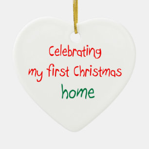 Celebrating 1st Christmas Home Ceramic Ornament