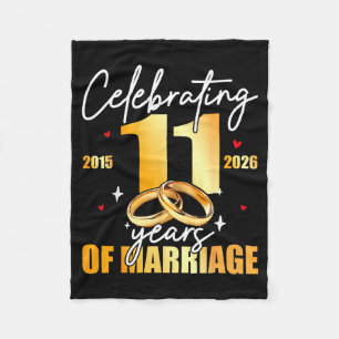 Celebrating 2015 11th 11 years of marriage fleece blanket