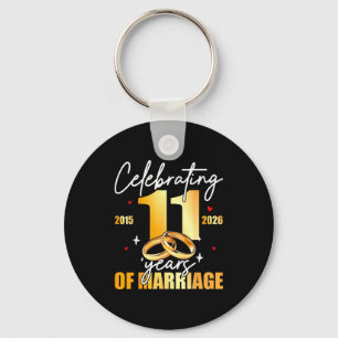 Celebrating 2015 11th 11 years of marriage key ring