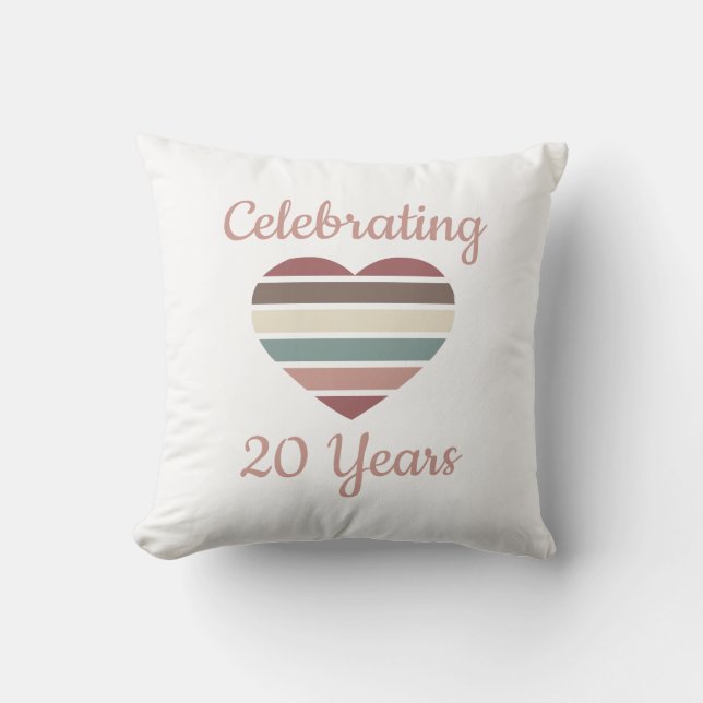 Celebrating 20th Wedding Anniversary Cushion (Front)