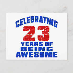 Celebrating 23 years of being awesome postcard