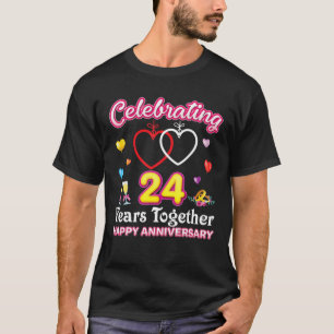 Celebrating 24 Years Together Happy 24Th Wedding A T-Shirt