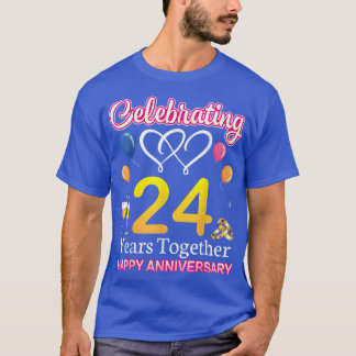 Celebrating 24 Years Together Happy Wedding Annive T-Shirt