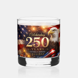 Celebrating 250 Years Patriotic  Whiskey Glass