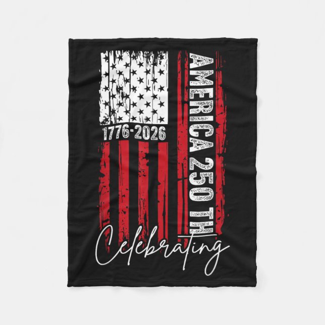 Celebrating 250th Independence Day 1776-2026 4th Fleece Blanket (Front)