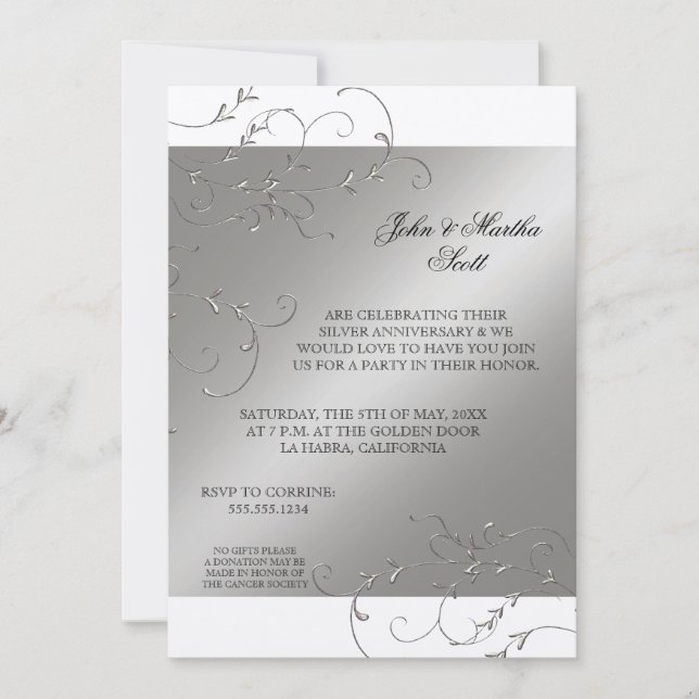 Celebrating 25 years, 25th Anniversary Invitation (Front)