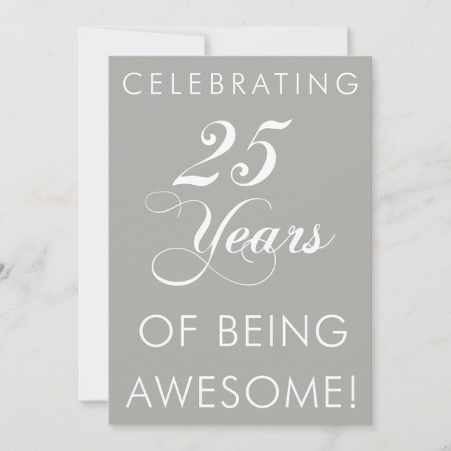 Celebrating 25 Years Of Being Awesome Invite (Front)