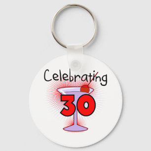 Celebrating 30 Tshirts and Gifts Key Ring