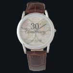 Celebrating 30th Anniversary. Vintage World Map. Watch<br><div class="desc">Designed by Freepik
Available here:
http://www.zazzle.com/produkto</div>