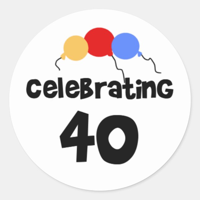 Celebrating 40 classic round sticker (Front)